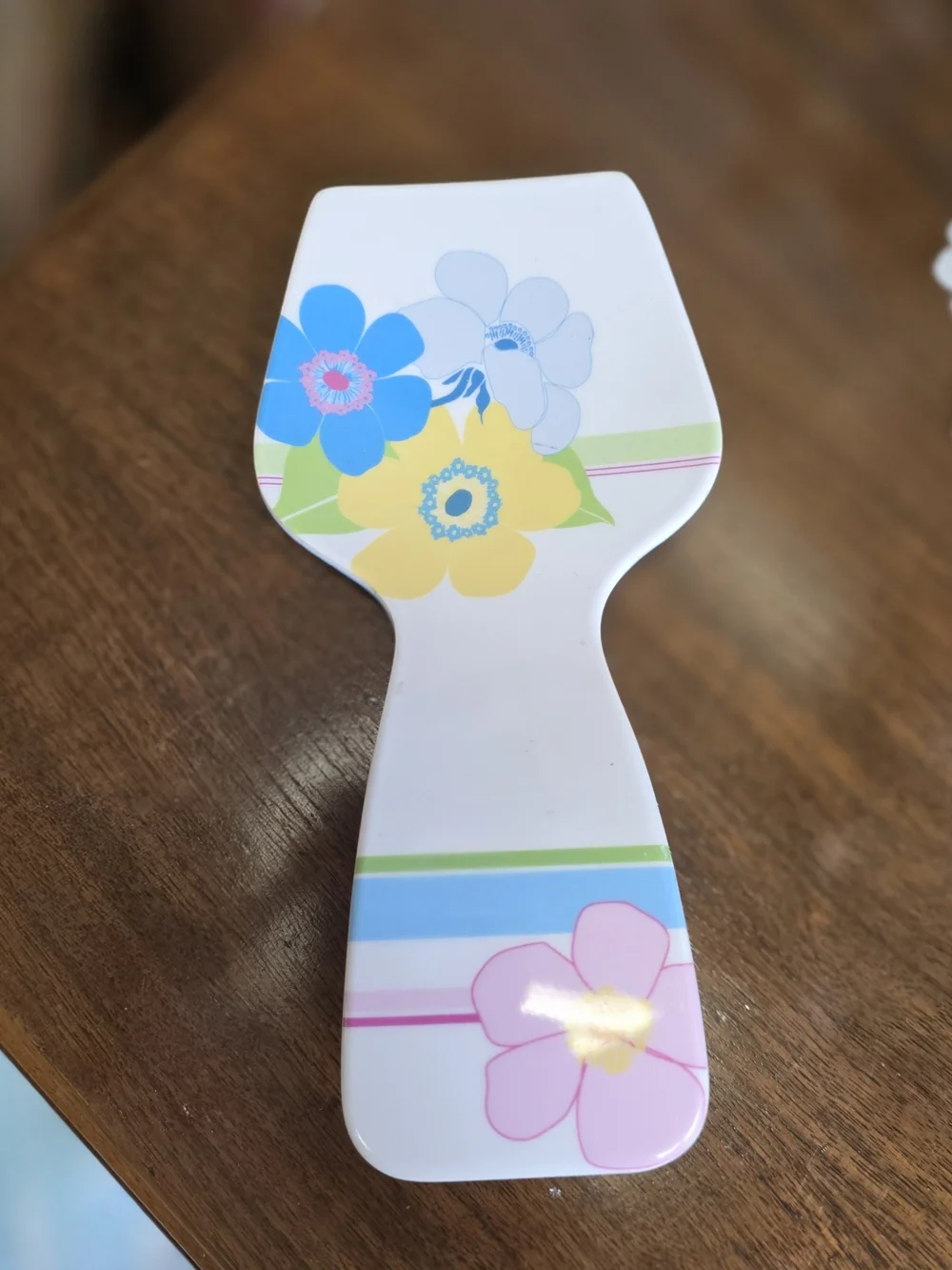 Vintage Delta Design Floral Melamine Serving Bowl & Spoon